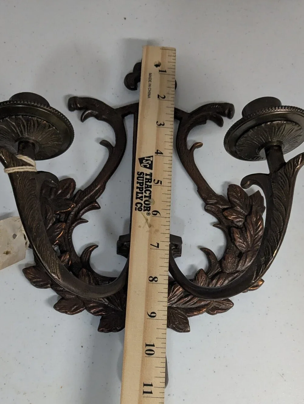 NWT Candle Wall Sconce 2 Arm Lyre Harp Cast Iron | Cottage Decor